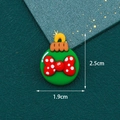 DIY Christmas resin snowman craft accessory with red polka dot bow, green circular style - Bowknot Ornament