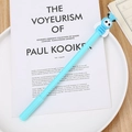 Cute light blue cartoon bee gel pen for students on a decorative book and white plate - Blue Bee