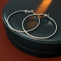 Dettaglio macro di grandi orecchini a cerchio argentati con finitura opaca testurizzata - Cerchi Argentati (Perno in Argento Sterling 925)