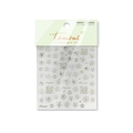 Autocollants à ongles fleurs argentées rétro avec accents cristal et motifs évidés - Or Blanc Cristal (TO-3947)