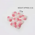 Miniature pink and white checkered fruit slices for DIY crafts, 1cm PVC accessory - Pink and White Checkerboard