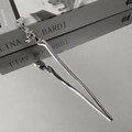 Pic à cheveux minimaliste en métal liquide argenté pour chignons élégants 17.5cm - Pic Ligne Argentée Minimaliste / Argent