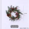 Piccola ghirlanda natalizia con foglie verdi, bacche rosse e pigne, diametro 30 cm - Ghirlanda Piccola (A46-20215)