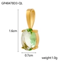 Light green zircon waterdrop pendant with gold base measures 1.6cm by 0.7cm - GP48478D3-QL / Light Green