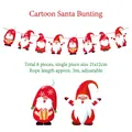 Cartoon Santa Claus Christmas paper banner with 8 adjustable flags for festive party decor - Western Style Santa Banner