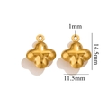 Polished 18K gold-plated clover leaf heart pendant with 11.5mm x 14.5mm dimensions - Gold Puffy Cross
