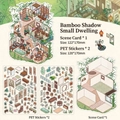 Bamboo Shadow Cabin DIY scene sticker set with PET stickers and 3D display card - Bamboo Shadow House