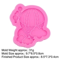 Pink silicone mold with rainbow cloud and hot air balloon shapes for cake decorating - Style 1-Pink
