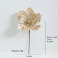 Elegant champagne gold artificial magnolia flower decoration with glitter edges and stem - Champagne
