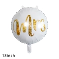 Palloncino Mrs rotondo in alluminio bianco da 18 pollici con glitter oro per matrimoni - 18 Pollici Stile Mrs Glitter Oro Bianco