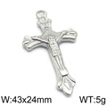 Pendentif croix de Jésus en acier inoxydable argenté bijou 43x24mm 5g - Pendentif Crucifix Argent (KLJ5643-Z)