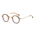 Retro ronde bril met schildpadmotief, gouden metalen pootjes en blauw licht filter - Schildpad Frame Gouden Poten Anti Blauw Licht