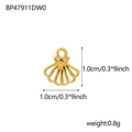 Pendentif coquillage en acier inoxydable doré avec rayures évidées pour bijoux - Pendentif en Forme de Coquillage Doré(BP47911DW0) / Or