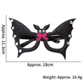 Halloween bat party glasses with red sequin bow and rhinestones on black frame - Bat Bow Rhinestone