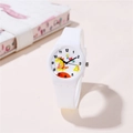 Wit siliconen kinderhorloge met kleurrijke dinosaurus print en numerieke wijzerplaat design - Wit