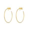 Große goldene Creolen aus Edelstahl mit Sternanhängern für Damen im modernen Design - Goldene Sterne Große Creolen