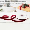0.9cm burgundy velvet ribbon roll for Christmas gift wrapping and DIY crafts - 0.9cm Wide / 4.5m Long