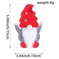 Red and grey Christmas gnome silverware holder with heart patches and white beard - Heart Hat Style