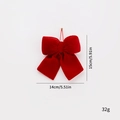 Fiocco natalizio in velluto rosso con perla di legno per decorazione albero Natale - 15CM / Rosso
