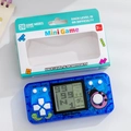 Blue transparent mini handheld Tetris game console with ladybug and caterpillar patterns - 3.1 Inch Rectangle / Transparent Blue