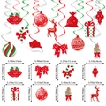 Weihnachtsfeier Wirbel Dekorationen Set mit hängenden Elch-Lollipop und Geschenkkarten - Weihnachtsspirale Hängedekoration Rot & Grün