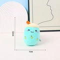 Blue bubble tea plush keychain with cute expression and apple pattern, 12cm height - Without Pendant / 12cm / Blue