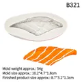 Silicone mold for salmon sushi texture, realistic fish slice design for DIY crafts - 4# Salmon Slice / Gray