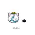 Cute black cat bathing in fish tank enamel pin with rubber clutch 2.7x2.5cm size - No.1 Bottle Cat