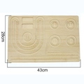 Macro view of wooden beading board showing 14-18cm bracelet sizing slots and scale markers - Bamboo / Multi-Size Bamboo Board (43x28cm)