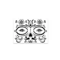 Halloween day of the dead face tattoo sticker with floral and heart patterns FL-007 - Style FL-007 (Single Sheet)