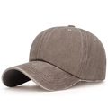 Cappellino da baseball classico in cotone lavato marrone scuro dal design minimal - Regolabile / caffè