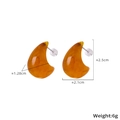 Detailed view of resin amber hoop earrings with precise dimensions and weight measurements - F1091 Resin Hoop Earrings