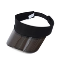 Unisex black sun visor hat with a translucent PVC brim for outdoor UV protection - Black
