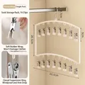 Creamy white 16-clip sock drying rack with windproof hook and stainless steel clips - Cream White - 16 Clips