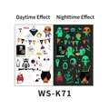 Luminous Halloween temporary tattoos for kids featuring ghost and pumpkin designs - 120*76mm / Ghost Owl Pattern (WS-K71)
