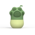 Silicone pet paw cleaner in dark green and light yellow with soft silicone bristles - Cat Paw Green