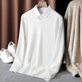 Herren V-Ausschnitt Strickpullover in Weiß, XL, mit elegantem zweilagigem Kragendesign - M / Weiß