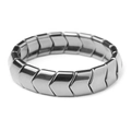 Polished metallic grey chevron hematite bracelet with a reflective V-shape link design - V-Shape Arrow Bracelet