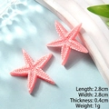 Set of two pink resin starfish accessories with realistic texture for DIY hair clips - Pink Thin Sea Star