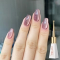 XEIJAYI nude pink cat eye magnetic UV/LED gel nail polish with 10ml bottle display - Rose Glass Bead Cat Eye