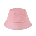 Pink cotton bucket hat with flat top and stitched brim for sun protection and outdoor use - M (56-58cm) / Pink