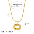 Detailansicht der goldenen Halskette mit ovalem Anhänger inklusive Größe und Gewichtsangaben - Ovaler O-Form-Stil (NB-N1400) / 18K Gold