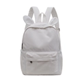 White nylon backpack featuring cute rabbit ears design for school and casual use - White