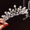 Couronne scintillante en cristal argenté et perles pour anniversaires de fillettes - 5# Couronne de fleurs en perles fraîches
