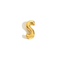Pendentif lettre S creuse plaqué or 18K avec finition polie sur fond blanc pour femme - Lettre S / Or