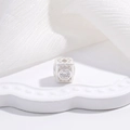 Gold-plated S925 sterling silver hollow square zircon bead for DIY jewelry making - Silver