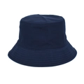 Gros plan du chapeau bob en coton bleu marine avec coutures parallèles sur le bord - M (56-58cm) / Bleu marine