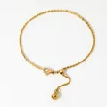 Minimalist adjustable gold bead slider bracelet with lobster clasp in stainless steel - Gold Style (B838)