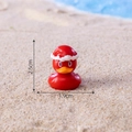 Mini red Christmas duck figurine with Santa hat for DIY micro landscape 2.5cm size - Christmas Duck