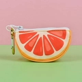 Grapefruit slice design pet waste bag dispenser with a metal carabiner clip - Grapefruit